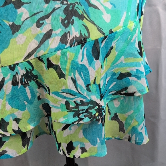 Cato Floral Midi Skirt - Blue and Green - Picture 5 of 8
